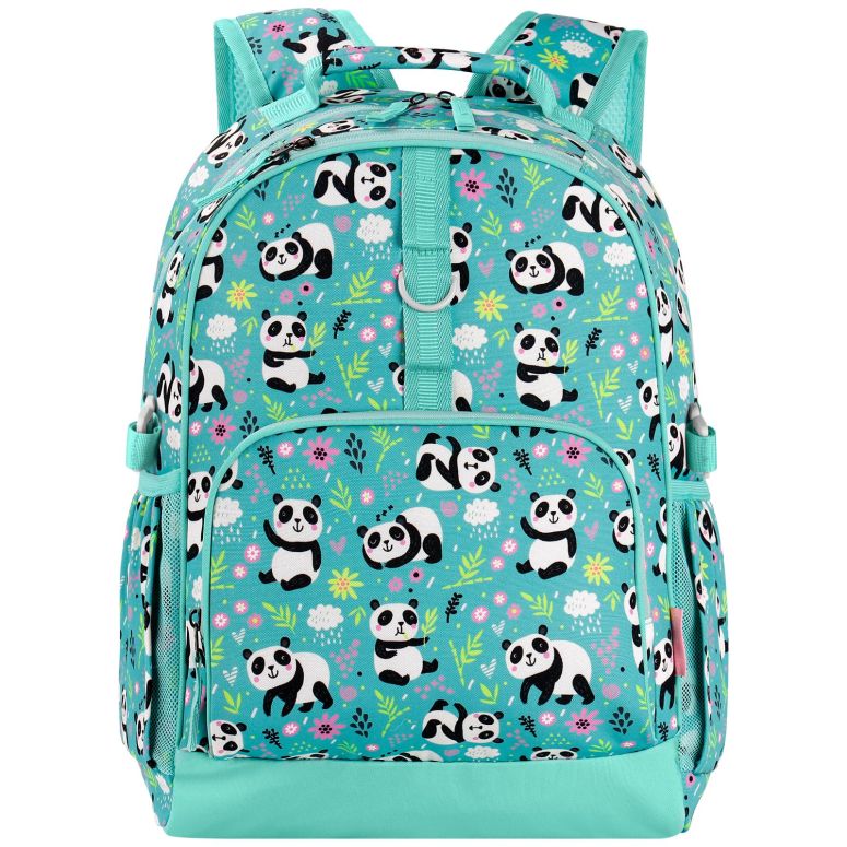 インコ 小鳥 バード トラベルキャリアー Choco Mocha Panda Backpack for Girls, Kindergarten Backpack for Girls Ages 4-6, Kids Preschool Bookbag Girl 15 inch, Teal 【並行輸入品】