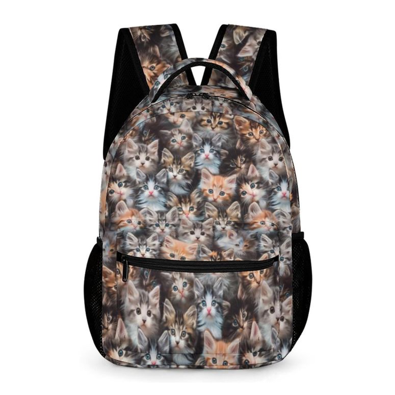 インコ 小鳥 バード トラベルキャリアー KOYI Cat Backpack for Kids, Realistic Cute Kitten Cat School Backpack, Girls Cat Backpack for School & Travel, Kids Cat Backpack, Elementary Boys Girls School Backpack, 16.5 Inch 【並行輸入品】