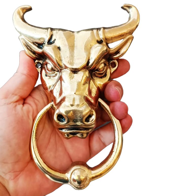 ドアノッカー Anatolica Bull Head Door Knocker,Solid Brass,6.5 inches Tall,Front Door Ornament (Antique Brass) 【並行輸入品】｜MJ-MARKET