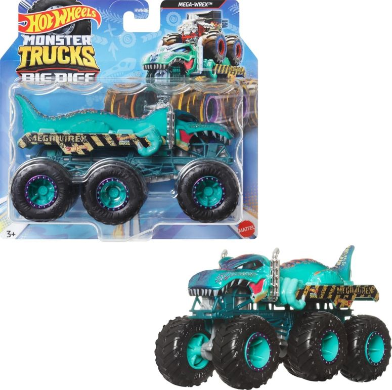 ホットウィール モンスタートラック Hot Wheels Monster Trucks Big Rigs, 1:64 Scale Trailer Truck with 6 Wheels (Mega Wrex) 【並行輸入品】｜MJ-MARKET