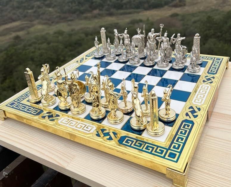 チェス仕かける Luxury Chess Set for Adults X Large Greek Mythology Chess Pieces Handcrafted Chessmen and Chess Board, Gift Idea for Him, Dad and Anyone for Birthday, Anniversary 【並行輸入品】 おもちゃ-ファミリートイ・ゲーム-チェス