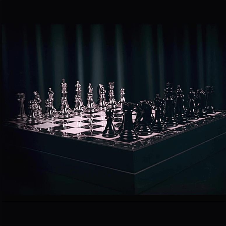 チェスセット Luxury Chess Set for Adults Metal Weighted Chess Pieces Handmade Chessmen Custom Marble Wooden Chess Board with Storage 14.5\