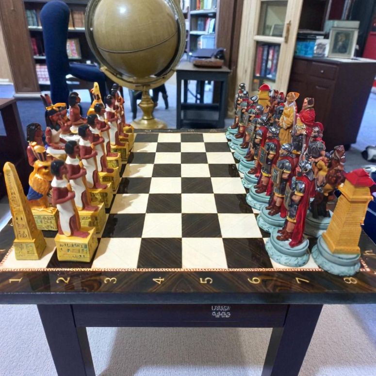 チェス仕かける Luxury Ancient Egyptian vs Roman Chess Set ? 14.5\