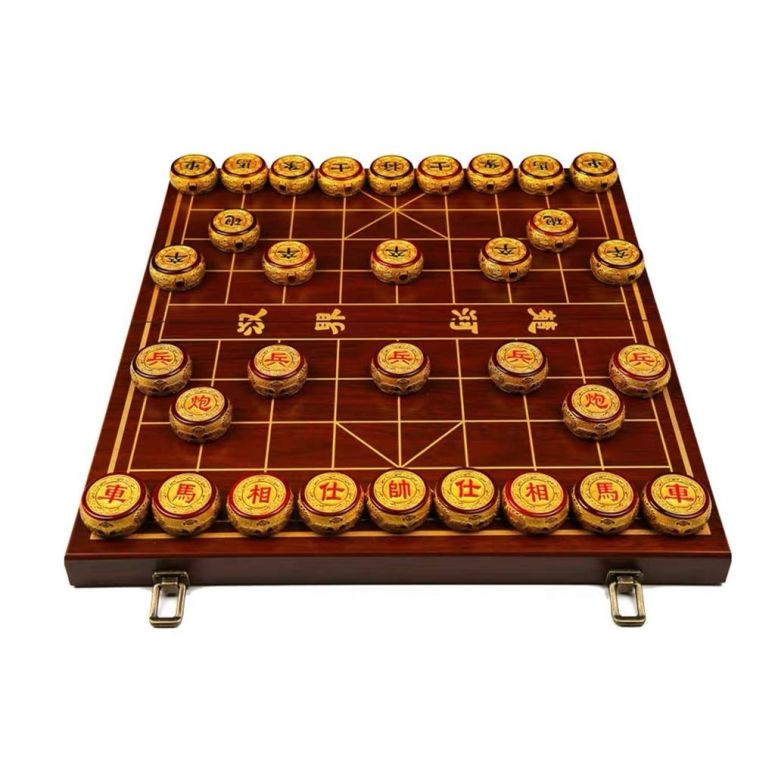 チェス仕かける Tyoo Strategy Board Games Xiangqi Chinese Chess Set High Class Material with Folding Board, for 2 Players (Size : 6珊/2.4\