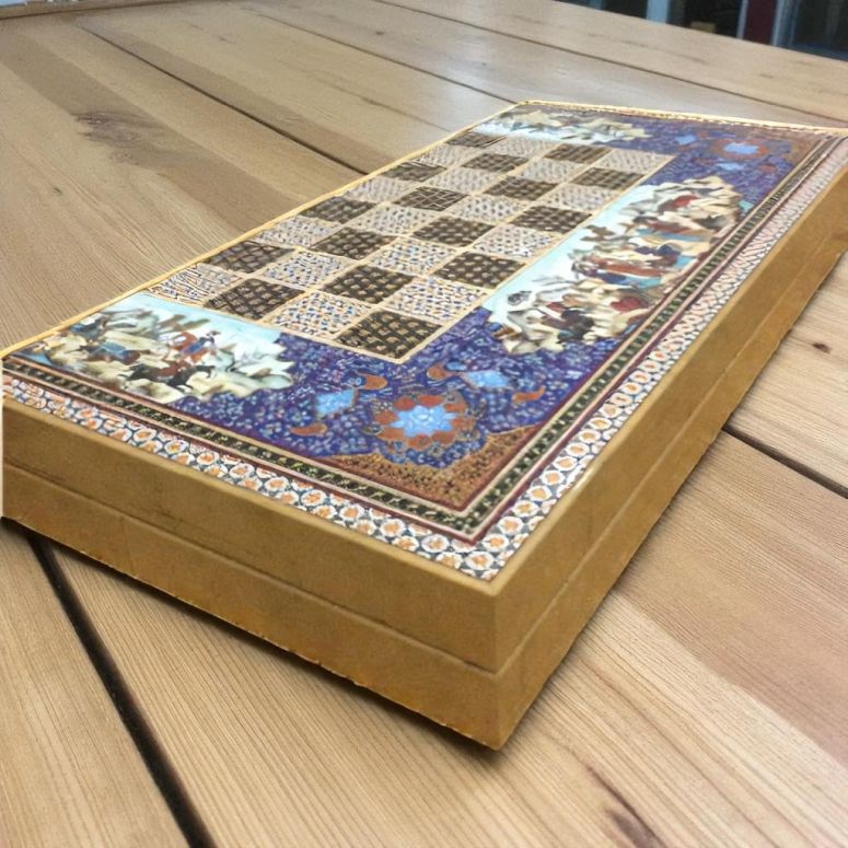 チェスセット 19.7" Handmade Backgammon Chess Set ? Traditional Persian Khatam | Luxury Wooden Inlaid Game Board | Gift for Him, Dad, Anniversary 【並行輸入品】|MJ-MARKET