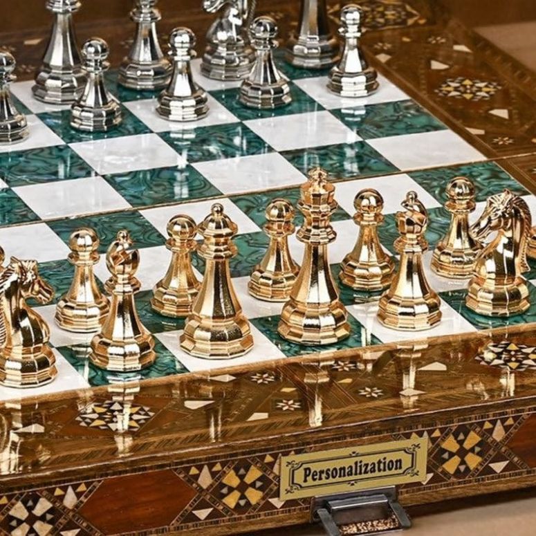 チェスセット 20" inch Large Backgammon Sets for Adults Solid Wood Complete Game Board Chess Handmade Game Sets Gift Ideas for Dad, Husband, Anniversary, Birthday (Backgammon+Chess Pieces) 【並行輸入品】｜MJ-MARKET