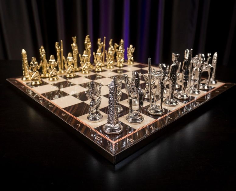 チェスセット Antique Chess Set Cleopatra Pharaoh Handmade Marble Wooden Chess Board - Gift for Dad, Husband, and Anyone for Anniversary, Birthday 【並行輸入品】