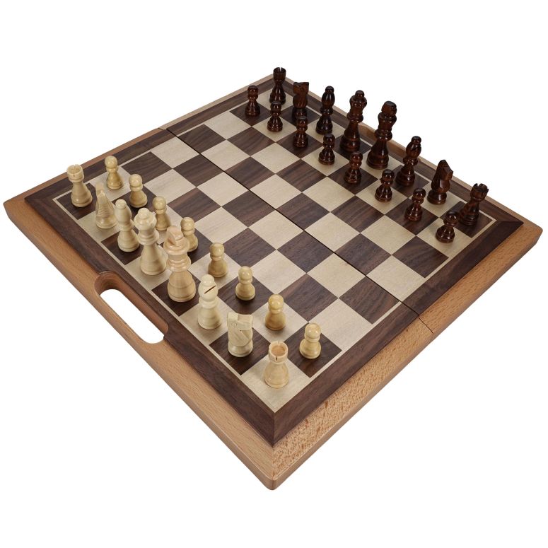 チェスセット WE Games Classic Folding Chess Set with Handle & Camphor Wood Board - 16 in. 【並行輸入品】
