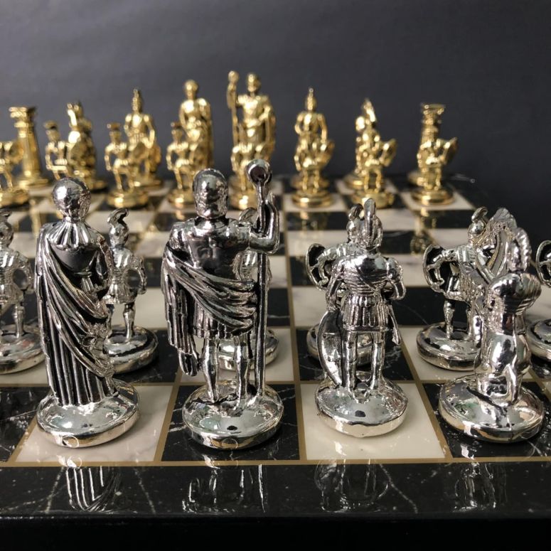 チェスセット Decorative Chess Set Roman Gladiator Chess Pieces Handmade Marble Wooden Chess Board, Gift for Dad, Husband and Anyone for Birthday 【並行輸入品】|MJ-MARKET