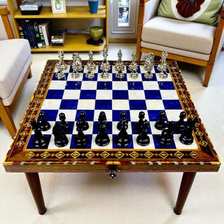 チェスセット Deluxe Handmade Chess Set for Adults ? Metal Staunton Chess Pieces & Wooden Inlaid Board ? Unique Gift for Him, Dad, or Husband 【並行輸入品】|MJ-MARKET