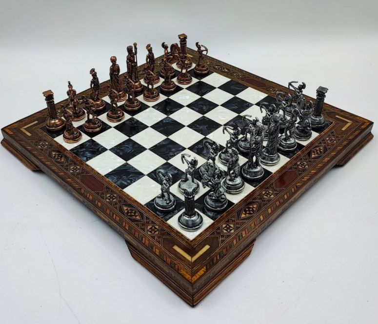 チェスセット Premium Chess Set- Handmade Roman Empire Antique Themed Customizable Solid Wooden Chess Board/Unique Gift for, Dad, Husband 【並行輸入品】|MJ-MARKET