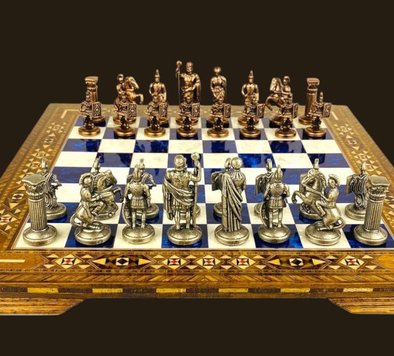 チェスセット Luxury Chess Set- Handmade Roman Empire Themed Customizable Solid Wooden Chess Board/Unique Gift for, Dad, Husband 【並行輸入品】|MJ-MARKET