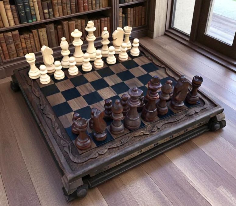 チェス仕かける Vintage Handmade Chess Set ? 14.2” Walnut Wooden Chess Board with Staunton Pieces | Luxury Carved Game Set for Adults | Classic Decorative Chessboard for Dad, Husband, Christmas 【並行輸入品】 チェス-ファミリートイ・ゲーム-おもちゃ