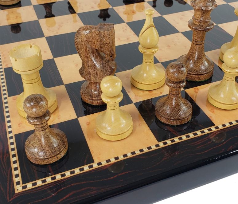 チェス仕かける 3 1/2 inch King Staunton Wood Acacia Natural Boxwood Chess Set with 18 inch Dark Walnut Color Board 【並行輸入品】 ファミリートイ・ゲーム-おもちゃ-チェス