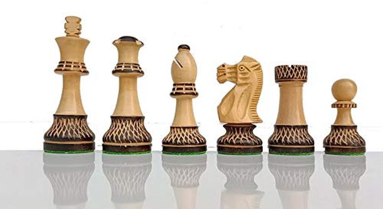 チェスセット TAJ CHESS STORE The Parker Burnt Series Luxury Staunton Chess Pieces Set - Hand Carved Chessmen - Burnt And Painted King 3.7- Best Gift- Taj Chess Store 【並行輸入品】