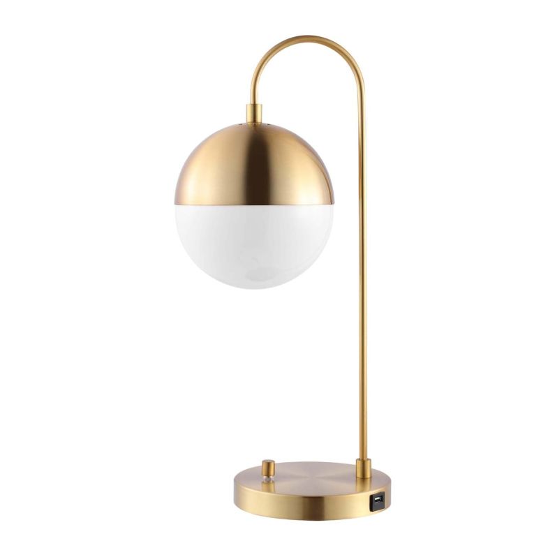 サファヴィヤ safavieh テーブルランプ サファビヤ サファヴィア SAFAVIEH Lighting Collection Cappi Brass Gold Table Lamp with USB Charging Port (LED Bulb Included) 【並行輸入品】