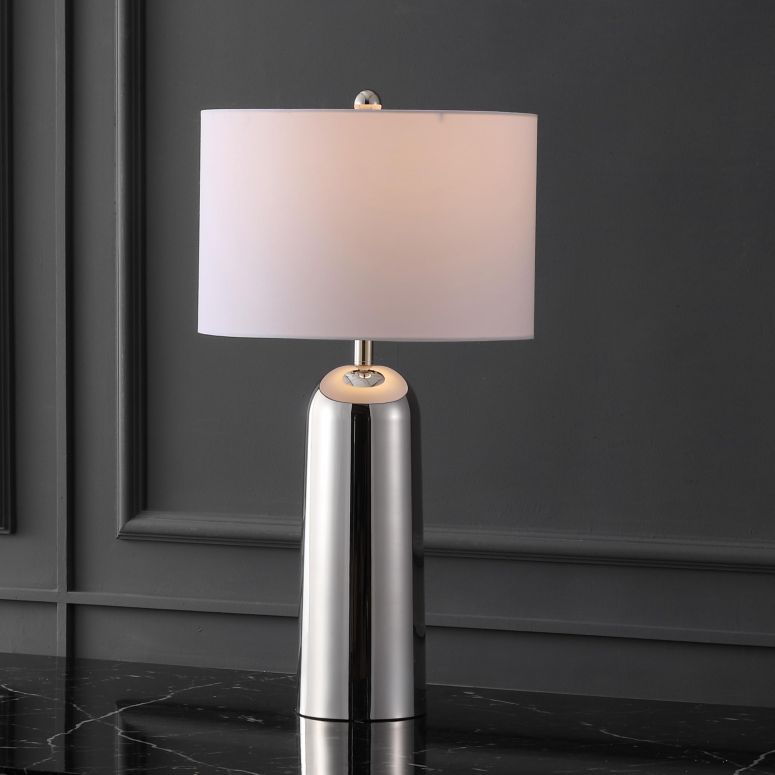 サファヴィヤ safavieh テーブルランプ サファビヤ サファヴィア SAFAVIEH Couture Lighting Collection Chadric Silver/White 29-inch Table Lamp for Bedroom Living Room Home Office Desk Nightstand (LED Bulb Included) 【並行輸入品】