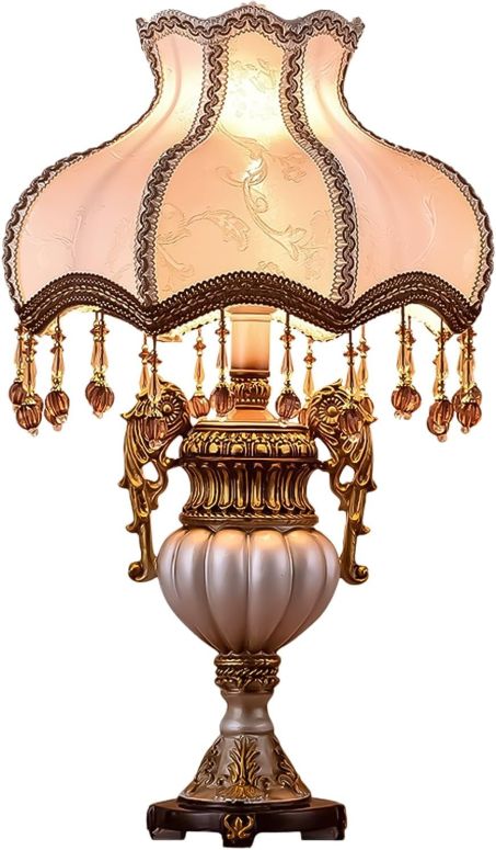 サファヴィヤ safavieh 一覧表照明ランプ サファビヤ サファヴィア SANDYHA European Style Table Lamp Victorian Table Lamp with Fabric Lampshade and Resin Lamp Body Tiffany European Style Desk Lamp Light for Bedroom Living Room Dining Roo 【並行輸入品】