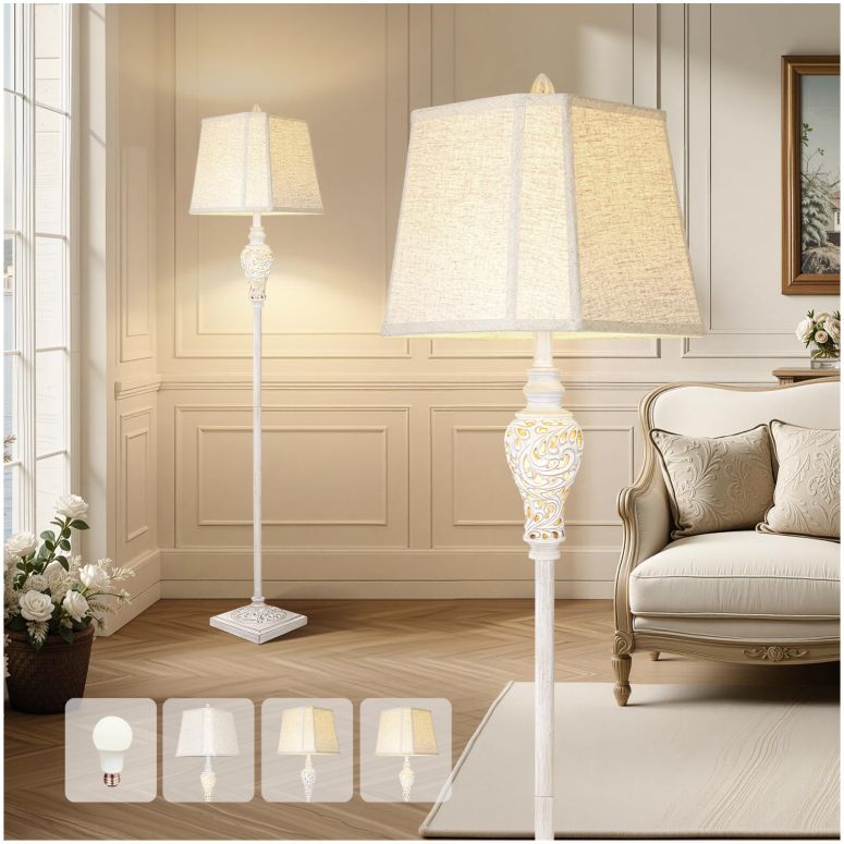 サファヴィヤ safavieh テーブルランプ サファビヤ サファヴィア LuxSight Collection Floor Lamp for Living Room, Vintage Standing Lamp with Nightlight, 65\
