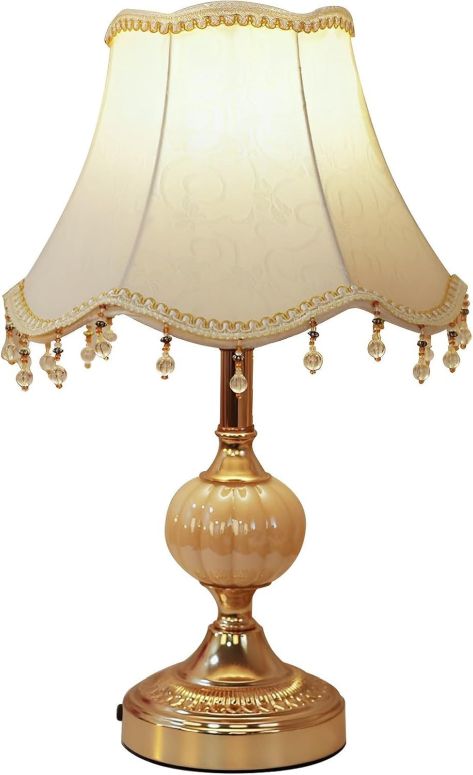 サファヴィヤ safavieh テーブルランプ サファビヤ サファヴィア SANDYHA Classical Tiffany European Style Table Lamp Fabric Drum Shade and Gold Base American Decor Classic Bedside Desk Nightstand Table Lamp for Bedroom Living Room 【並行輸入品】