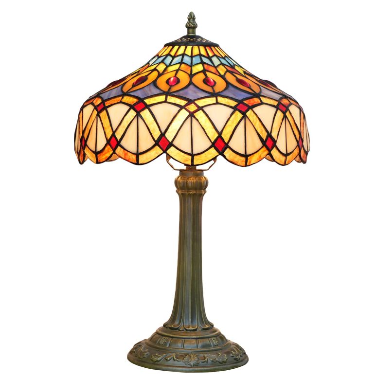 サファヴィヤ safavieh 速見表照明ランプ サファビヤ サファヴィア Blivuself Yellow Peacock Tail Tiffany Table Lamp 12 inch Stained Glass Desk Lamp Vintage Reading Light for Living Room Bedroom Wedding Room Home Office Antique Decorative 【並行輸入品】
