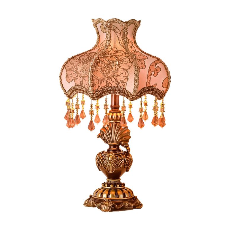 サファヴィヤ safavieh 一覧表照明ランプ サファビヤ サファヴィア SANDYHA Antique Victorian Table Lamp Tiffany Style Floral Desk Light Fringe Fabric Lampshade Resin Base Romantic Beside Lamp for Bedroom Living Room Nightstand Office Stu 【並行輸入品】