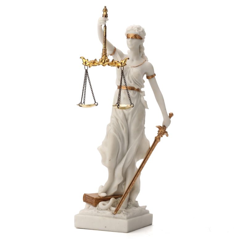 壁掛け時計 おしゃれ Veronese Design 12 Inch Blind Lady Justice Themis Resin Statue White Gold Finish 【並行輸入品】|MJ-MARKET