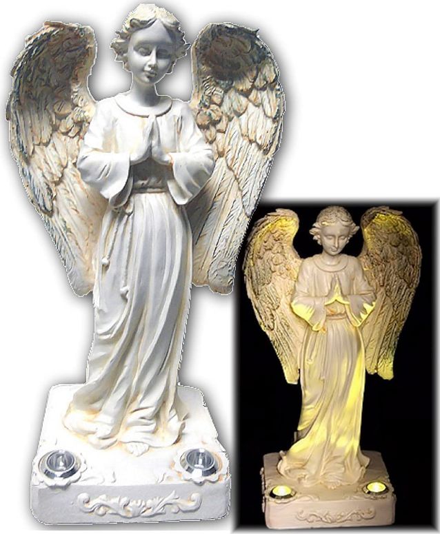 ガーデンライトLEDソーラーライト ソーラーパワー JAYXC HOME Praying Angel Solar Powered Yellow LED Outdoor Decor Garden Light 【並行輸入品】