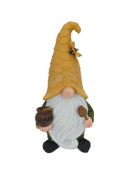 園地ともし火LEDソーラーともし火 ソーラー力強さ SAMPU CRAFT Bee Gnome Garden Statue with LED Light, Honeycomb Hat Design, Honey Pot, 11.02 inches Tall, Outdoor Decor,Gift for Women Mom,Yard Art Ornament for Patio Lawn (Yellow) 【並行輸入品】
