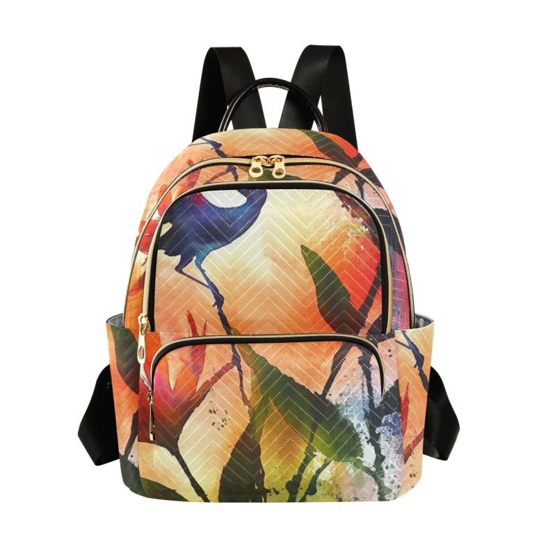 インコ 小鳥 バード トラベルキャリアー QwThum Backpack for Women Small Quilted Travel Backpack Purse Cute Fashion Casual Daypack Backpacks Birds Of Paradise Flowers Art Colorful 【並行輸入品】 15,120円