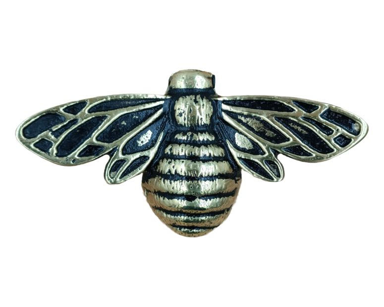 ドアノッカー Solid Brass Bee Door Knocker,6.3 Inches Wide,3.5 inches Tall (Antique Brass) 【並行輸入品】