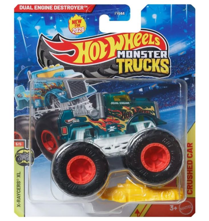 ホットウィール モンスタートラック Hot Wheels Monster Trucks Dual Engine Destroyer, X-Raycers XL 5/5 [Includes Crushed Car] New for 2026! 1:64 Scale Diecast Toy Vehicle 【並行輸入品】｜MJ-MARKET
