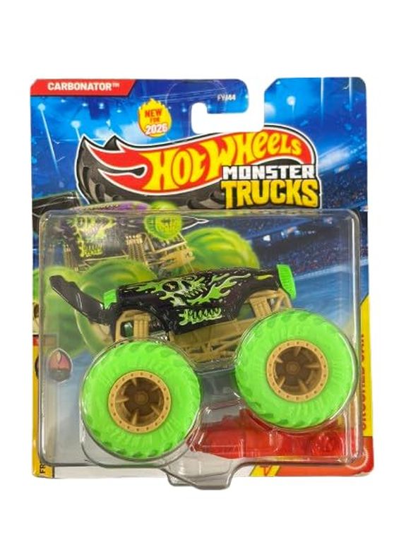 ホットウィール モンスタートラック Hot Wheels Monster Trucks Carbonator [Green] Freestyle Wreckers 9/11 (Includes Crushed Car) New for 2026! 1:64 Scale Diecast Toy Vehicle 【並行輸入品】