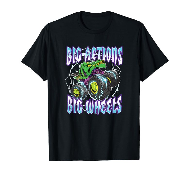 ホットウィール モンスタートラック Hot Wheels Monster Trucks - Big Actions Lightning Bolts T-Shirt 【並行輸入品】