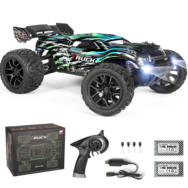 ホットウィール モンスタートラック HAIBOXING RC Cars Hailstorm, 36+KM/H High Speed 4WD 1:18 Scale Waterproof Truggy Remote Control Off Road Monster Truck with Two Rechargeable Batteries, All Terrain Toys for Kids and Adult 【並行輸入品】