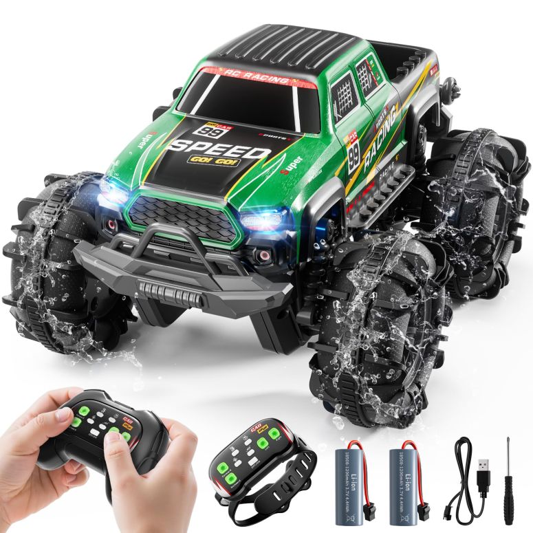 ホットウィール モンスタートラック PEADUCK Remote Control Car for Kids Ages 6-12, All-Terrain RC Truck with Spray & Light, 360° Flips, 2.4GHz, Remote Control Monster Truck Off-Road RC Cars for Kids Boys Age 3 4 5 6 7 8 9 10 11 12 【並行輸入品】