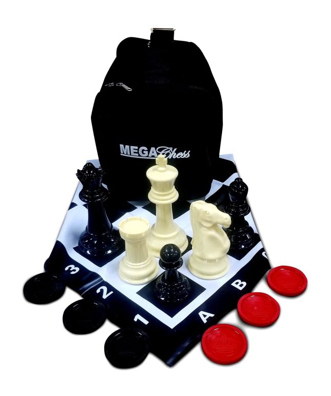 チェス書き割り MegaChess Large Chess Set 8-inch King with Large Checkers Set and Giant Vinyl Chess Mat 【並行輸入品】