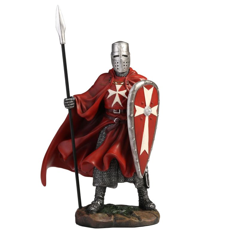 チェス書き割り Veronese Design 7 3/4 Inch Maltese Knights Hosipitaller Templar Spear and Shield Hand Painted Polystone Home Decor Statue Collectibles 【並行輸入品】