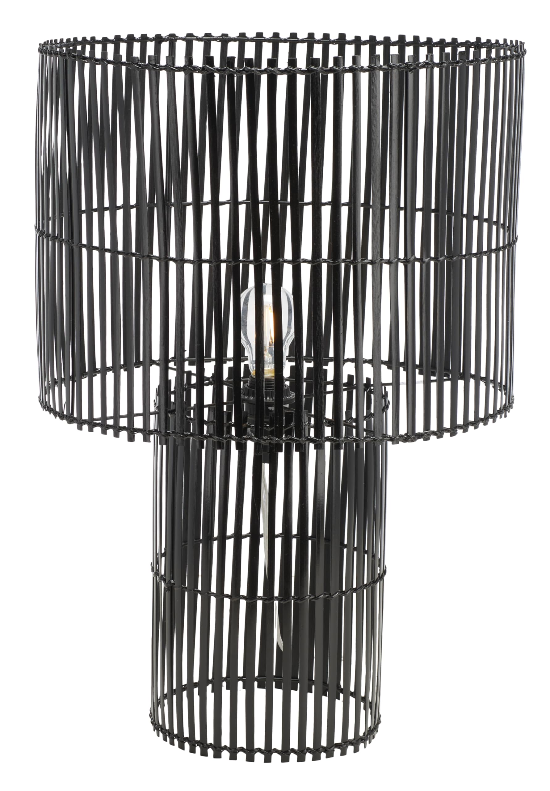 サファヴィヤ safavieh テーブルランプ サファビヤ サファヴィア SAFAVIEH Lighting Collection Elara Rattan Black 25-inch Table Lamp (LED Bulb Included) 【並行輸入品】