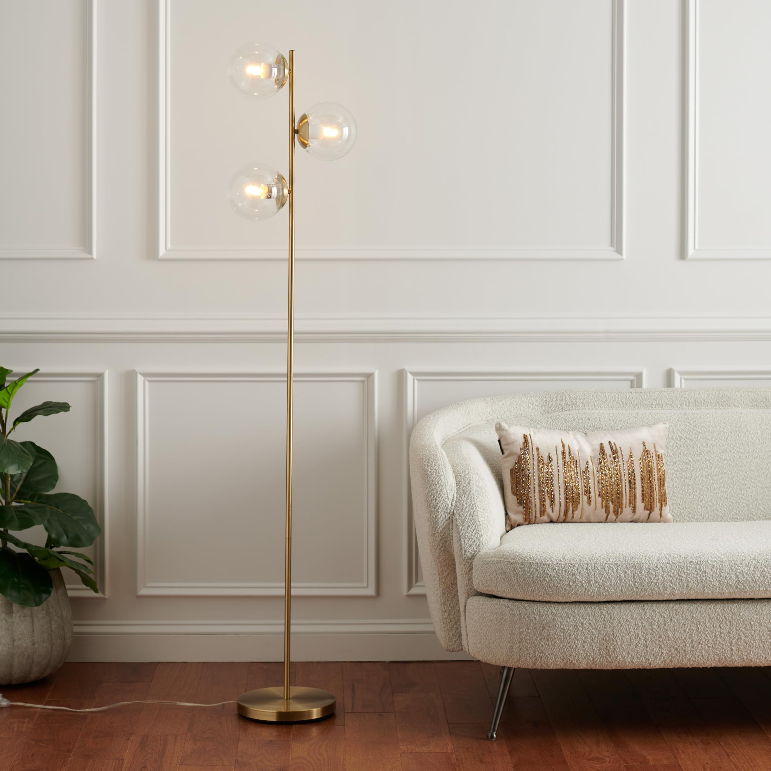 サファヴィヤ safavieh 速見表照明ランプ サファビヤ サファヴィア SAFAVIEH Home Collection Niobe 3-Light Modern 65-inch Tree Standing Floor Lamp (LED Bulbs Included) 【並行輸入品】