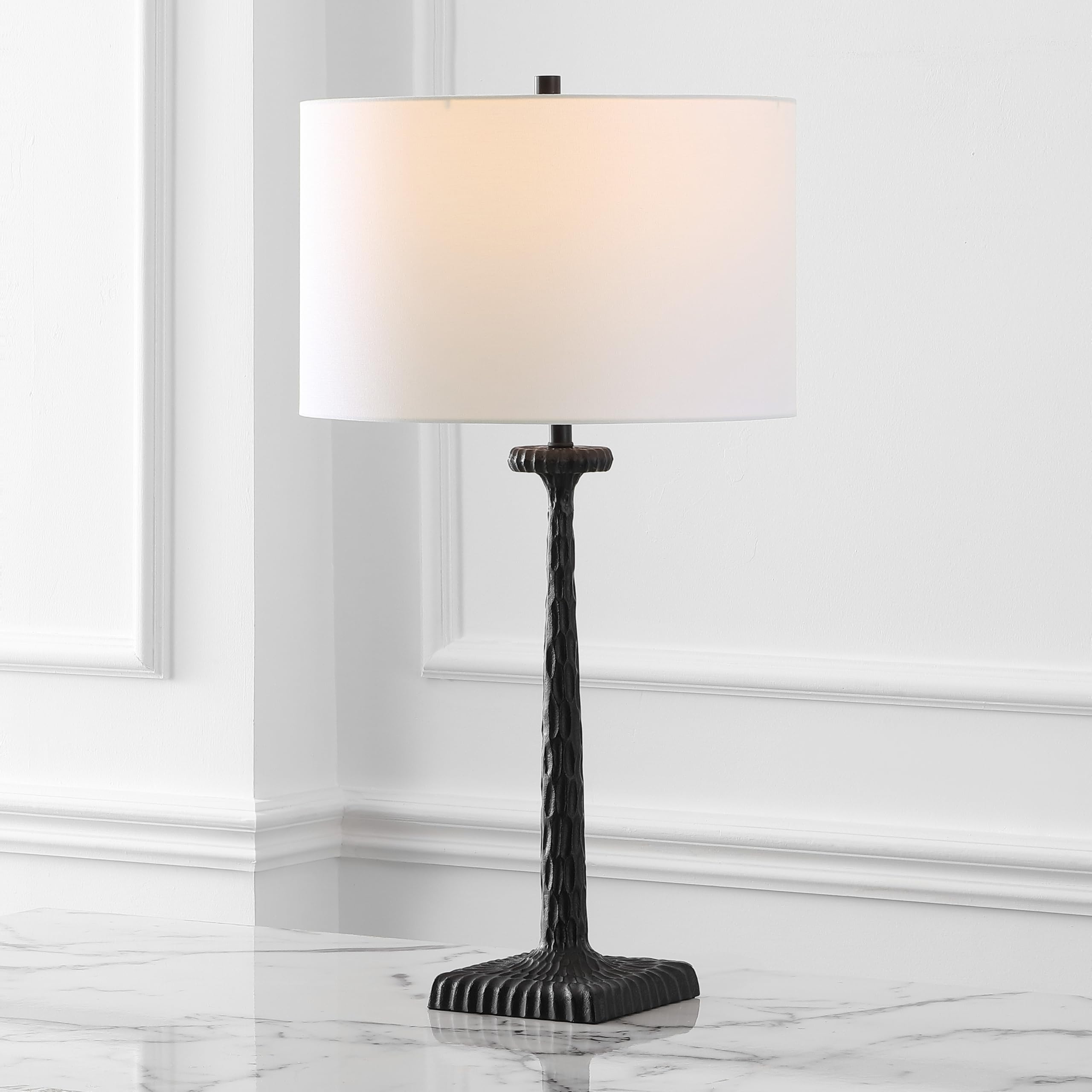サファヴィヤ safavieh テーブルランプ サファビヤ サファヴィア SAFAVIEH Couture Lighting Collection Roxalina Black/White Metal Base 29-inch Dimmable Table Lamp (LED Bulbs Included) 【並行輸入品】