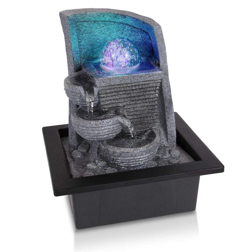 卓上 吹き上げ 滝のオブジェ テーブルトップファウンテン 室内装飾吹き上げ SereneLife Desktop Electric Water Fountain w/LED Illuminated Crystal Ball Accent-Indoor Outdoor Portable Tabletop Decorative Waterfall Kit Includes Submersible Pump \u0026 【並行輸入品】
