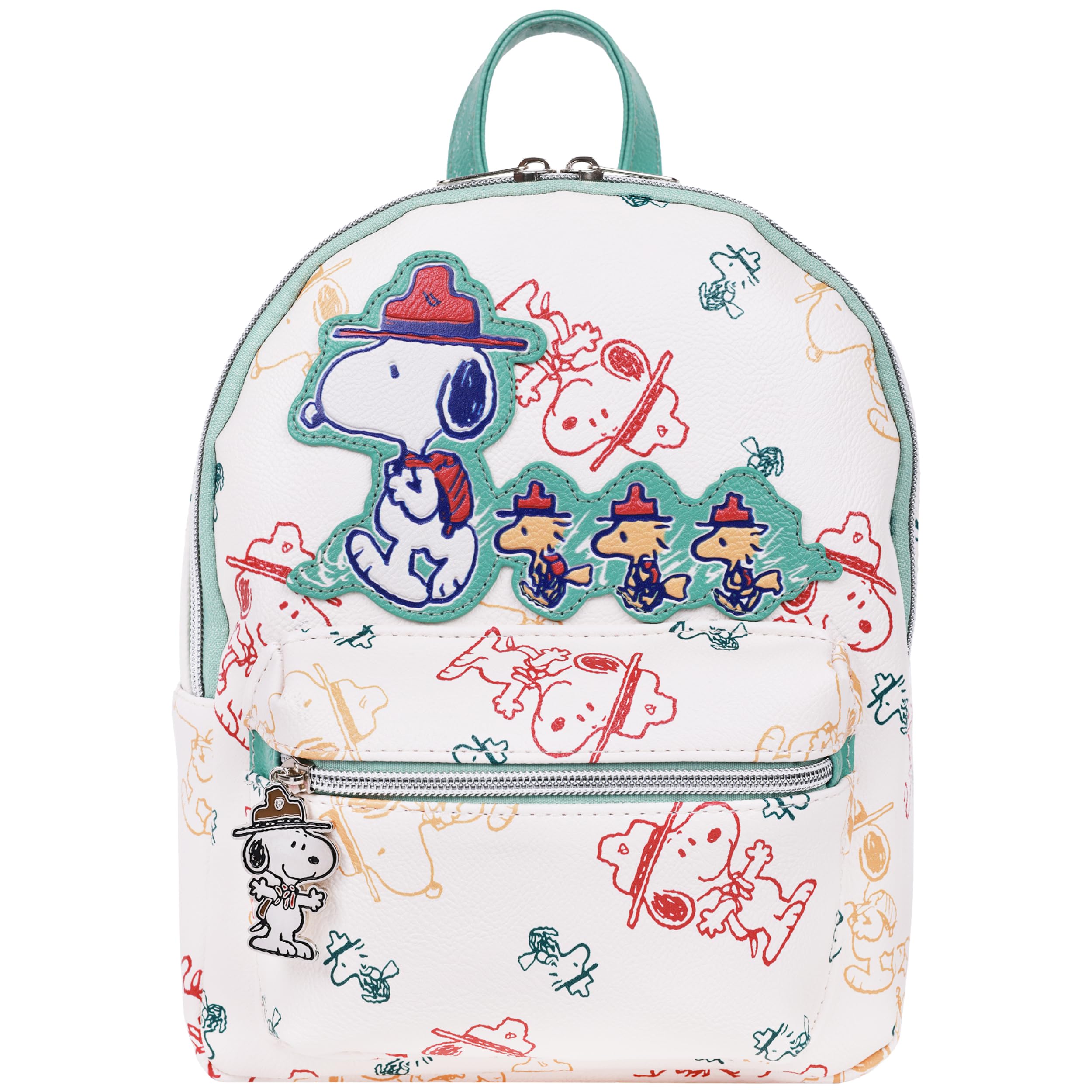 インコ 小鳥 バード トラベルキャリアー Peanuts Beagle Scout “Happy Trails Ahead” All-Over Print Mini Backpack, Featuring Snoopy and Woodstock, Daily Travel Backpack, Multicolor 【並行輸入品】