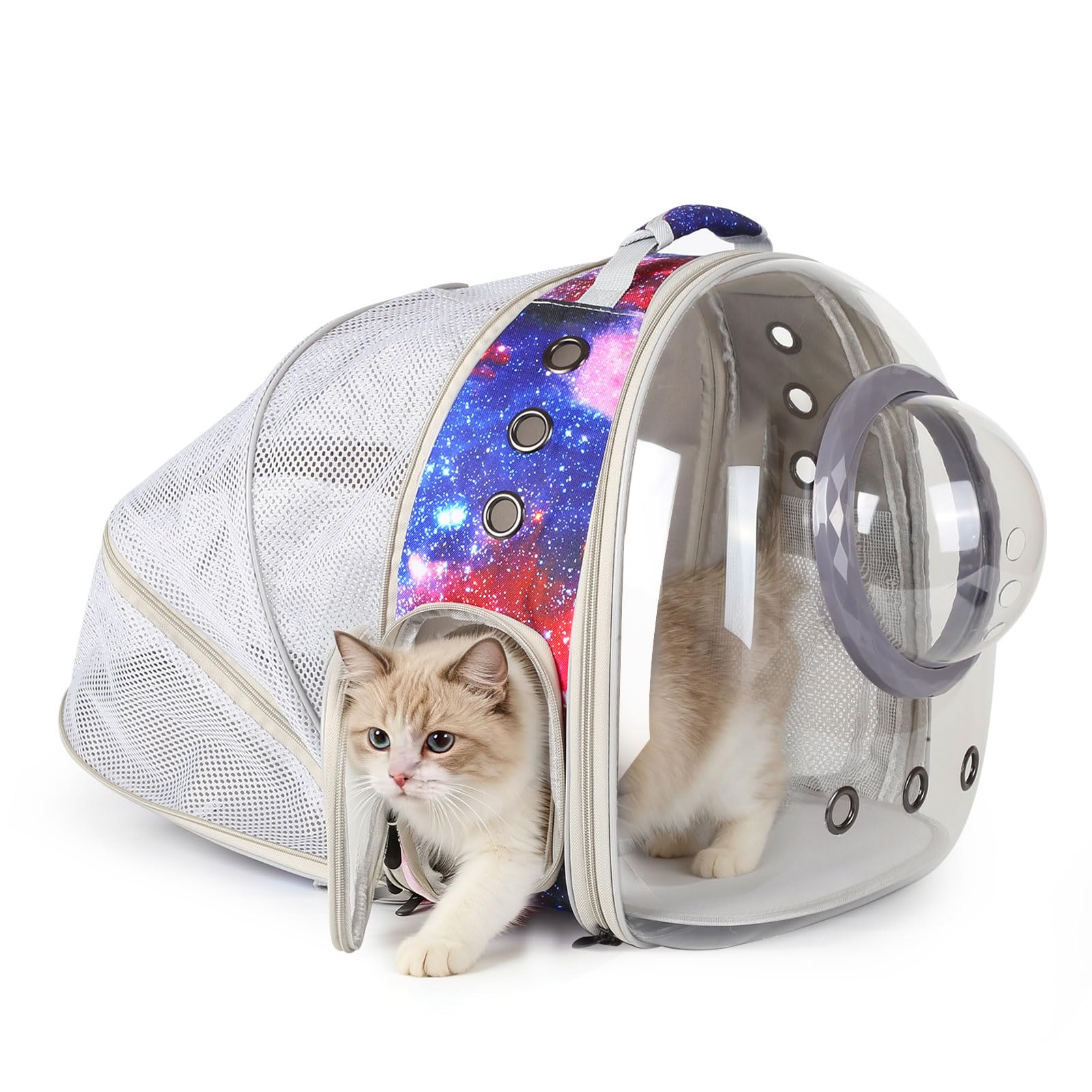 インコ 小鳥 バード トラベルキャリアー Pimoka Galaxy Blue Cat Bubble Backpack,Back Expandable cat Backpack with Clear Window -Space Capsule Cat Carrier for Kitten Bunny Small Puppy Vet and Outdoor Adventure(Galaxy Blue) 【並行輸入品】 16,632円