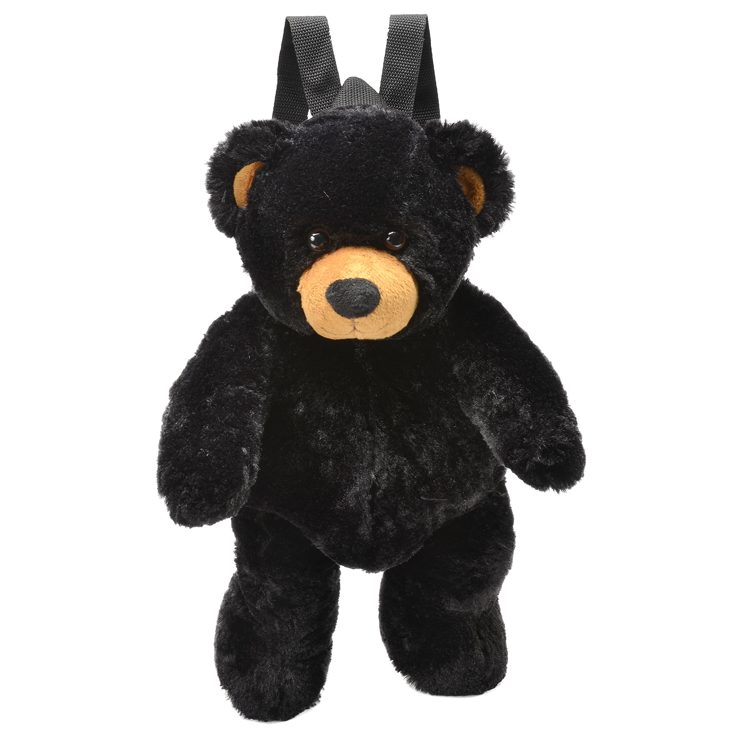 インコ 小鳥 バード トラベルキャリアー Unipak 1874BK Soft Plush Black Bear Backpack with Adjustable Straps Zippered Pocket Cute Fluffy Wild Animal, 20-inch 【並行輸入品】