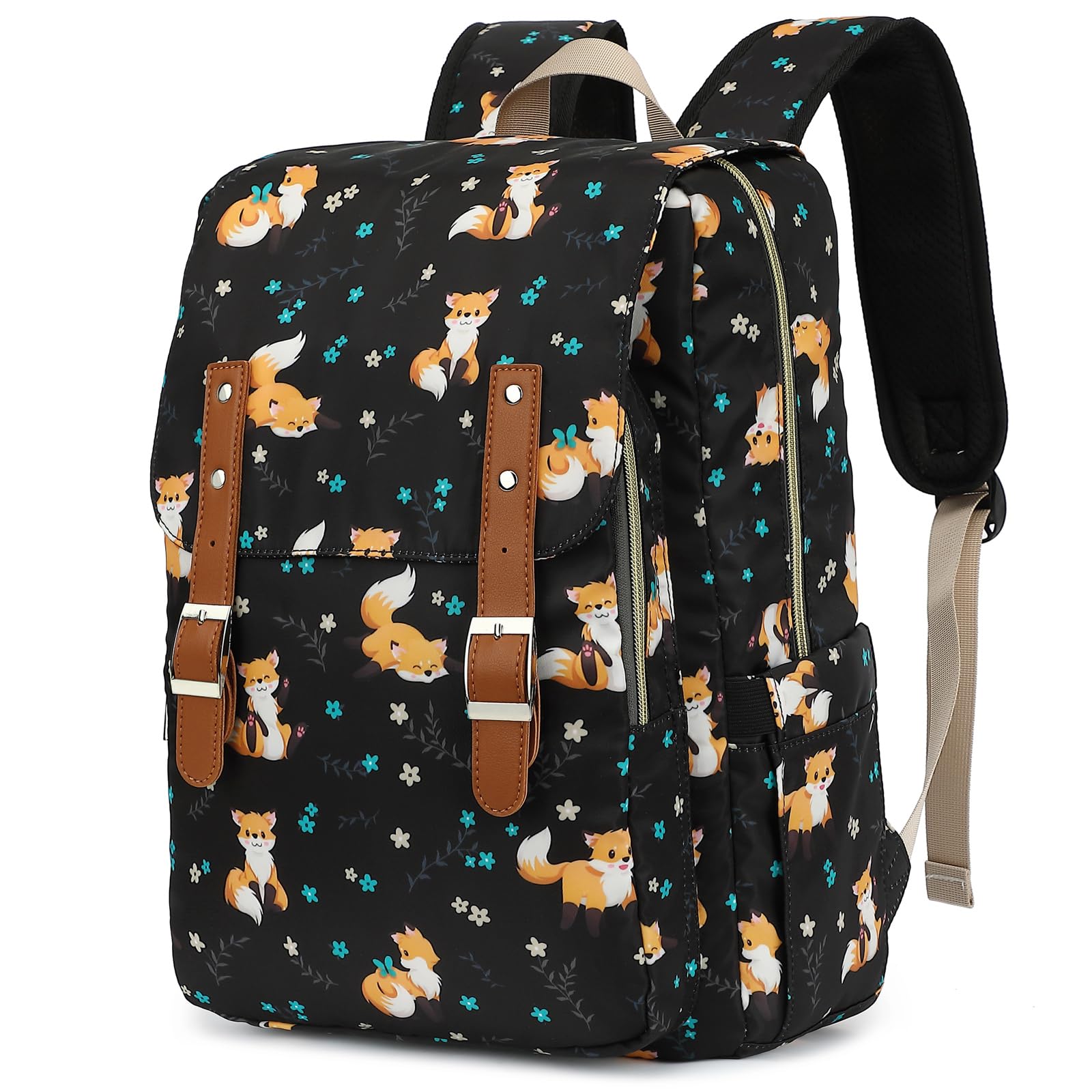 インコ 小鳥 バード トラベルキャリアー Kouxunt Fox Laptop Backpack for Women Girls, 15.6 inch College School Backpacks Travel Casual Daypack 【並行輸入品】