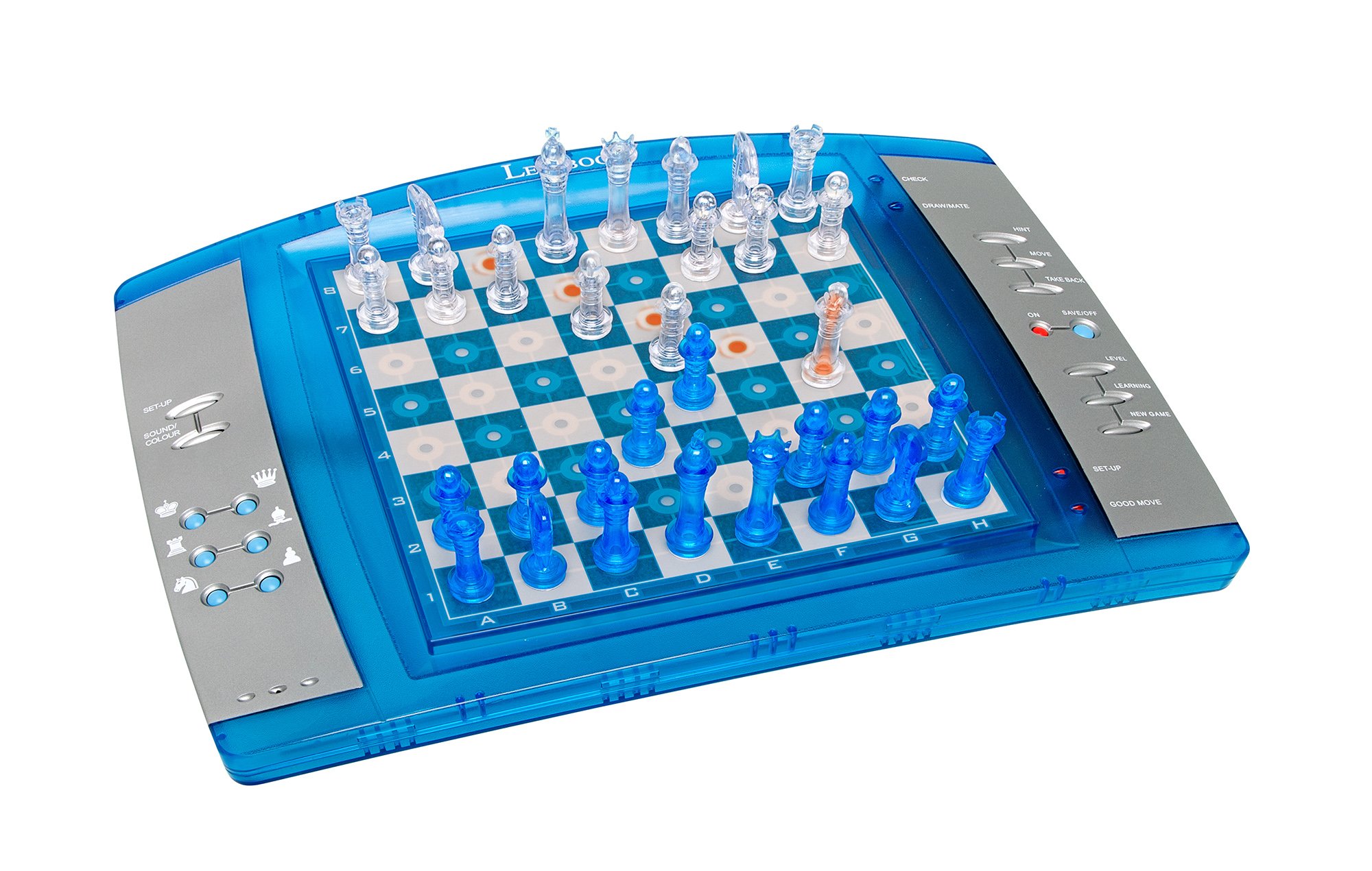 チェス書き割り Lexibook ChessLight?, Electronic Chess Game with Touch-Sensitive Keyboard and Light and Sound Effects, 32 Pieces, 64 Levels of Difficulty, Battery or Plug, Blue/Grey, LCG3000 【並行輸入品】