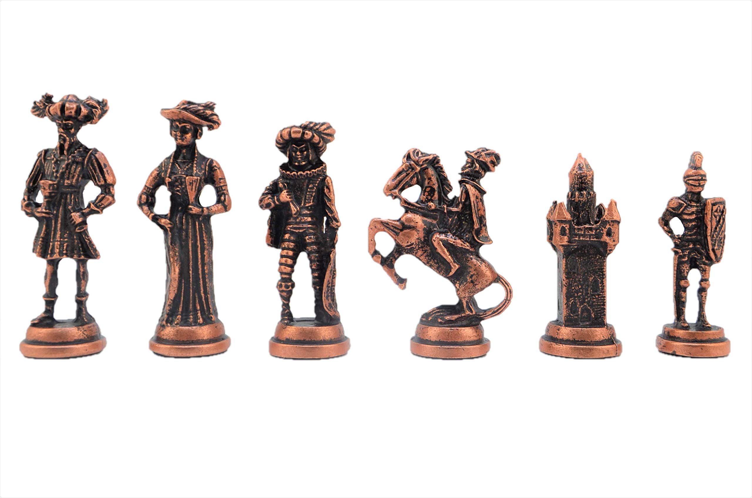 チェス書き割り Metal Chess Pieces Big Size Historical Handmade Spanish Royal Guard Figures King 8.5 珊 (Board is Not Included,Only 32 Chess Pieces) (Antique Copper) 【並行輸入品】