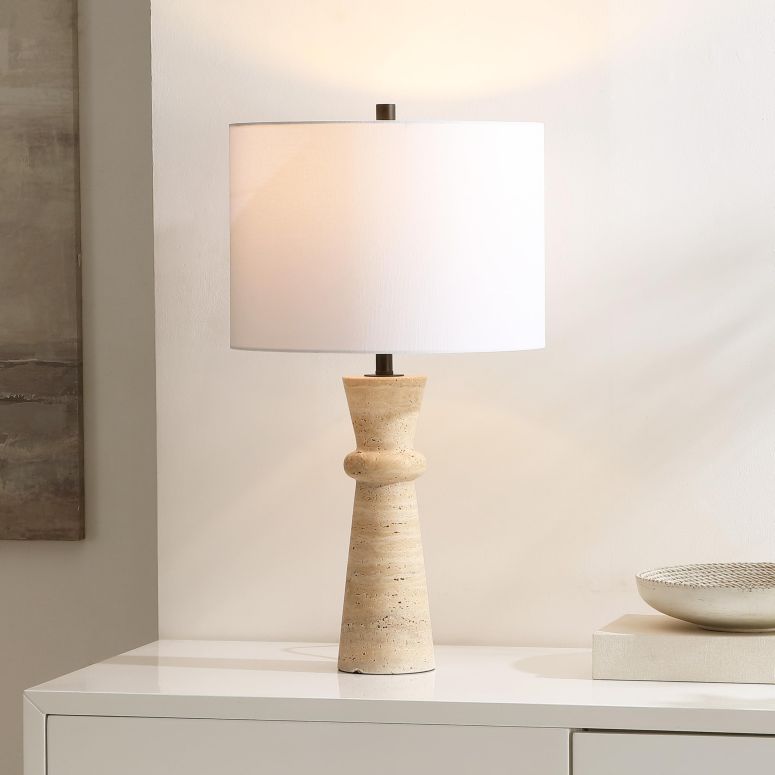 サファヴィヤ safavieh テーブルランプ サファビヤ サファヴィア SAFAVIEH Lighting Collection Colette Ivory Travertine 25-inch Table Lamp (LED Bulb Included) 【並行輸入品】