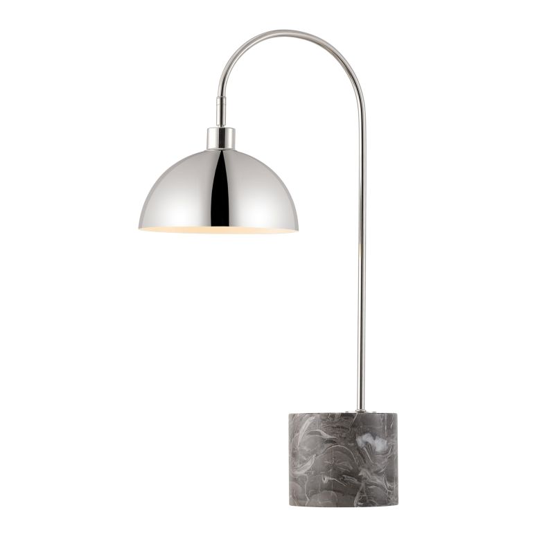 サファヴィヤ safavieh 速見表照明ランプ サファビヤ サファヴィア SAFAVIEH Couture Lighting Collection - Rosabellina Silver \u0026 Grey Marble Dimmable Table Lamp, Modern Arched Metal Shade (CTL1103B) 【並行輸入品】